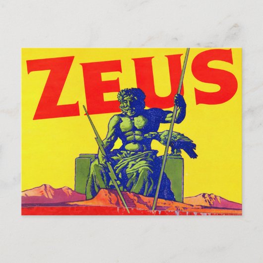 Carte Postale Zeus - Design Poster vintage (Devant)
