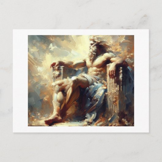 Carte Postale Zeus Grec Dieu de Tous, (Devant)
