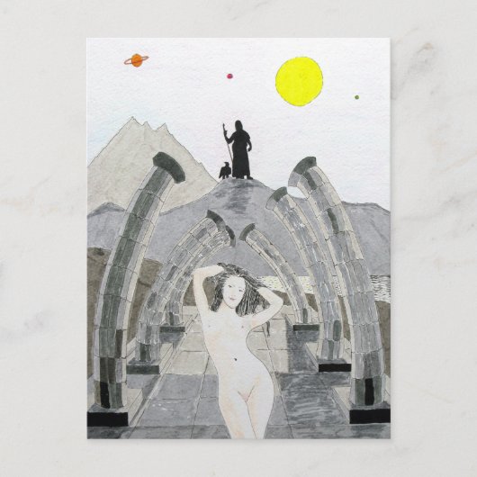 Carte Postale Zeus réfléchit sur le destin d'Aphrodite (Devant)
