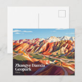 Carte Postale Zhangye Danxia Geoparc Chine (Devant / Derrière)