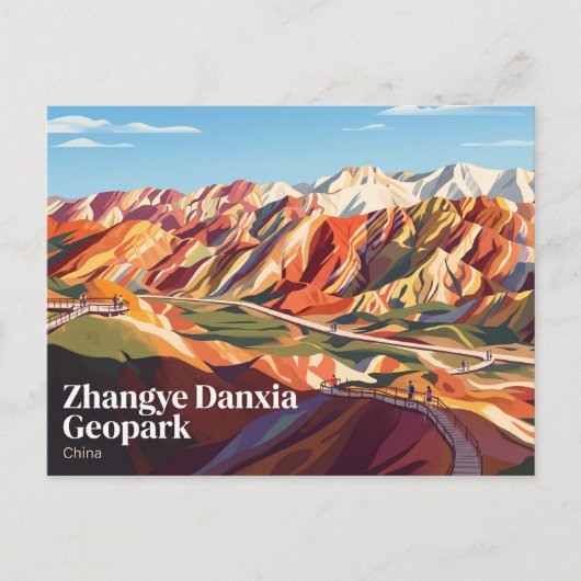 Carte Postale Zhangye Danxia Geoparc Chine (Devant)