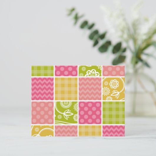 Carte Postale Zigzag, Chevron, Pois, En vichy, Patchwork (Debout devant)
