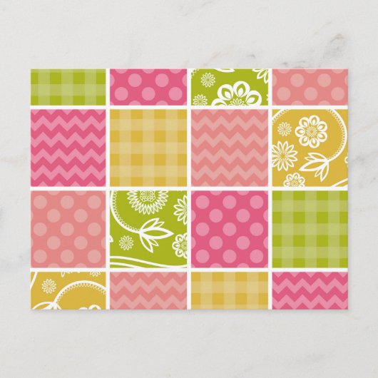 Carte Postale Zigzag, Chevron, Pois, En vichy, Patchwork (Devant)