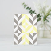 Carte Postale ZigZag géométrique jaune et argent (Debout devant)