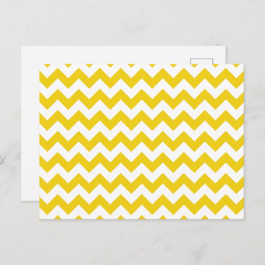 Carte Postale Zigzag jaune, Chevron jaune, Motif géométrique (Devant / Derrière)