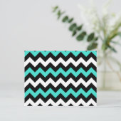 Carte Postale Zigzag noir blanc turquoise (Debout devant)
