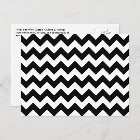 Carte Postale Zigzag noir et blanc (Devant / Derrière)