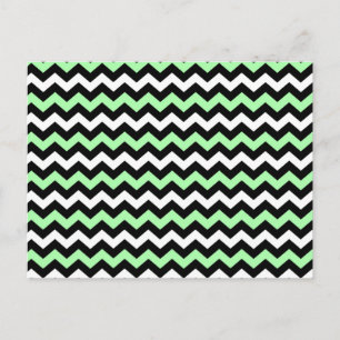 Carte Postale Zigzag patroon (zwart, groen, wit)