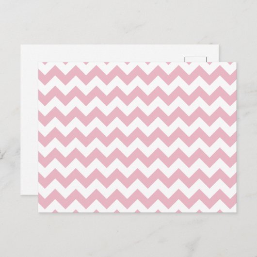 Carte Postale Zigzag rose, Chevron rose, Motif géométrique (Devant / Derrière)