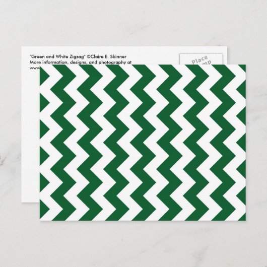Carte Postale Zigzag vert et blanc (Devant / Derrière)