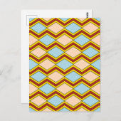 Carte Postale Zigzags et diamants Art Abstrait (Devant / Derrière)