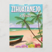 Carte Postale Zihuatanejo affiche de vacances à la plage mexicai (Devant)