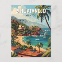 Zihuatanejo Mexique Voyage Art Vintage