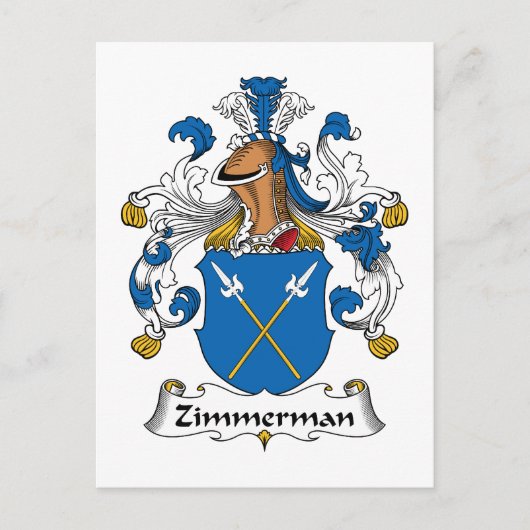 Carte Postale Zimmerman Family Crest (Devant)