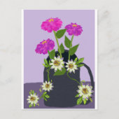 Carte postale Zinnia et fleur de passion (Devant)