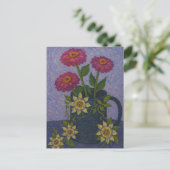Carte postale Zinnia et fleur de passion (Debout devant)