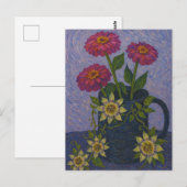 Carte postale Zinnia et fleur de passion (Devant / Derrière)