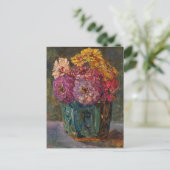 Carte Postale Zinnias dans un pot vert | Floris Verster (Debout devant)