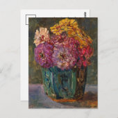 Carte Postale Zinnias dans un pot vert | Floris Verster (Devant / Derrière)