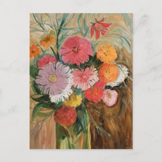 Carte Postale Zinnias et Asters | Tadeusz Makowski (Devant)