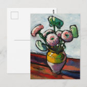 Carte postale Zinnias Floral Painting (Devant / Derrière)