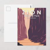 Carte Postale Zion National Park The Narrows Rétro (Devant / Derrière)