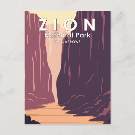 Carte Postale Zion National Park The Narrows Rétro (Devant)