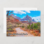 Carte Postale Zion National Park, Utah, États-Unis (Devant / Derrière)