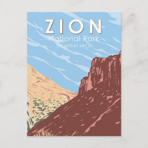 Carte Postale Zion National Park Utah Le Grand Arc Vintage