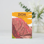 Carte Postale Zion National Park Utah Vintage (Debout devant)