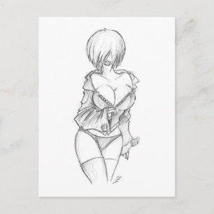 Carte Postale Zip en cuir