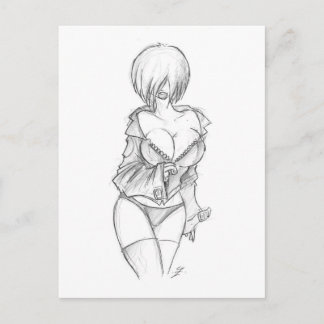 Carte Postale Zip en cuir