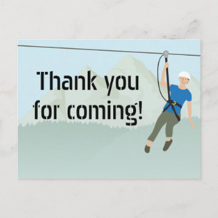 Carte Postale Zip Line Lining Anniversaire Merci