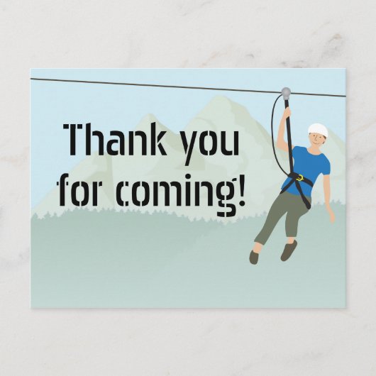Carte Postale Zip Line Lining Anniversaire Merci (Devant)