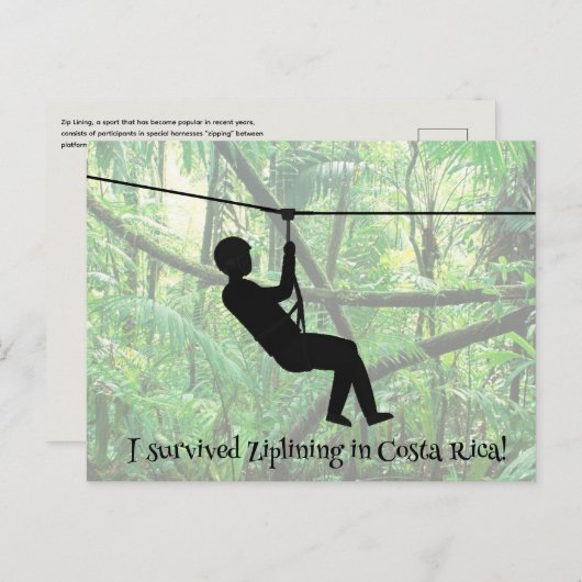 Carte postale Zipline (Devant / Derrière)