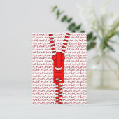 Carte Postale Zipper rouge avec amour (Debout devant)