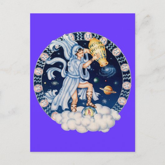 Carte Postale Zodiac Aquarius - Customisez-le ! (Devant)