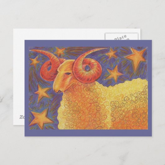 Carte postale Zodiac Aries (Devant / Derrière)
