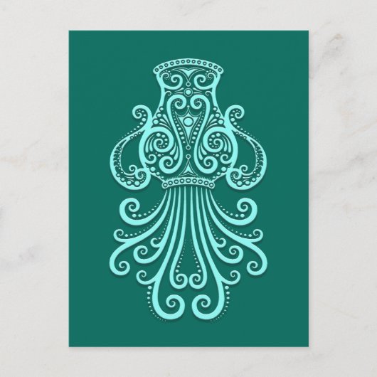 Carte Postale Zodiac bleu Turquoise complexe Aquarius (Devant)
