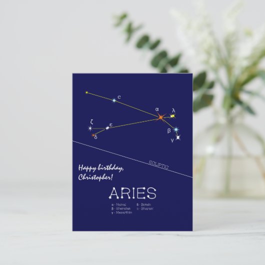 Carte postale Zodiac Constellation Aries (Debout devant)