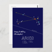 Carte postale Zodiac Constellation Aries (Devant / Derrière)