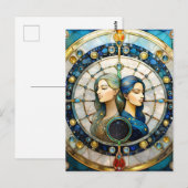 Carte Postale Zodiac - Gemini Les Jumeaux (Devant / Derrière)