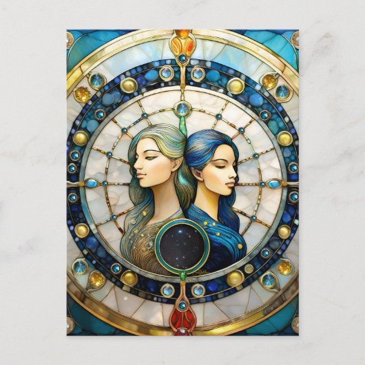 Carte Postale Zodiac - Gemini Les Jumeaux (Devant)