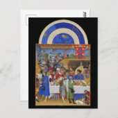 Carte Postale Zodiac médiéval Janvier Capricorne & Aquarius (Devant / Derrière)