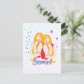 Carte Postale Zodiac moderne Gemini Twins (Debout devant)