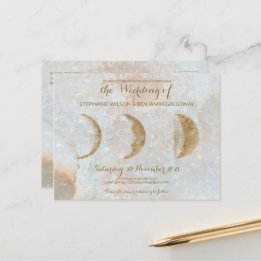 Carte postale Zodiac Moon Ice Blue Celestie Gold