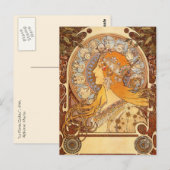 Carte Postale Zodiac par Alphonse Mucha (Devant / Derrière)