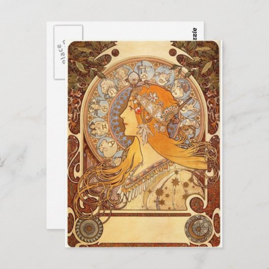 Carte Postale Zodiac par Mucha (Devant / Derrière)