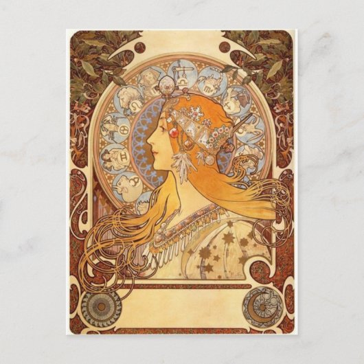Carte Postale Zodiac par Mucha (Devant)