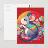 Carte Postale Zodiaque chinois : Des rats aux richesses (Devant / Derrière)